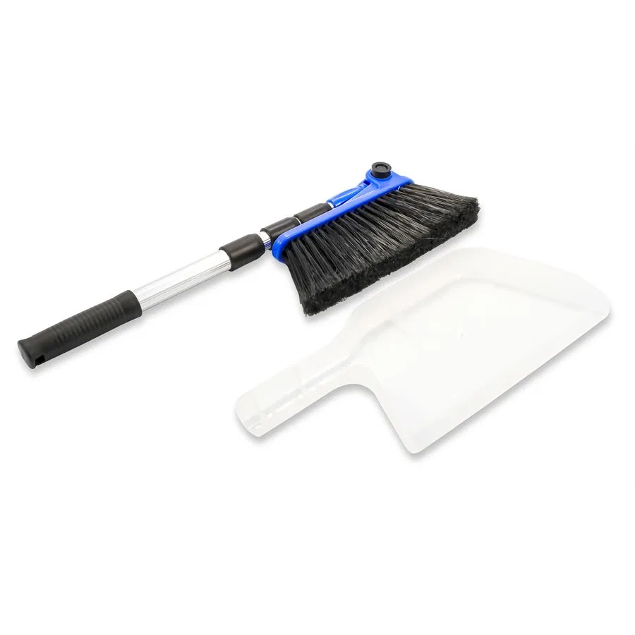 43623 – CAMCO Broom, Adjustable Angle Head Telescoping 24 Inch to 52 Inch Length Handle Soft Bristled Head Aluminum H...
